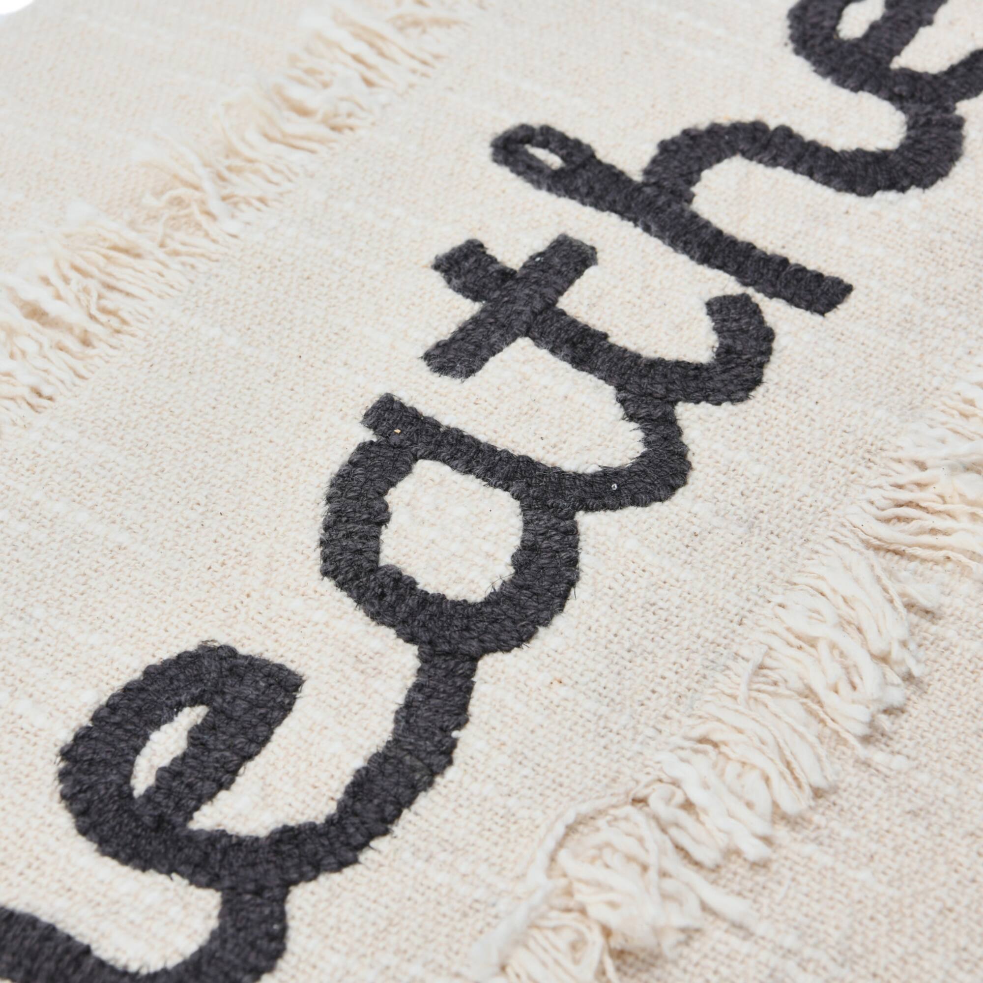 Hello Honey® Cream & Charcoal Embroidered Breathe Pillow